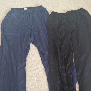 DONNI - Bundle of Satiny Simple Pants: Blue and Black